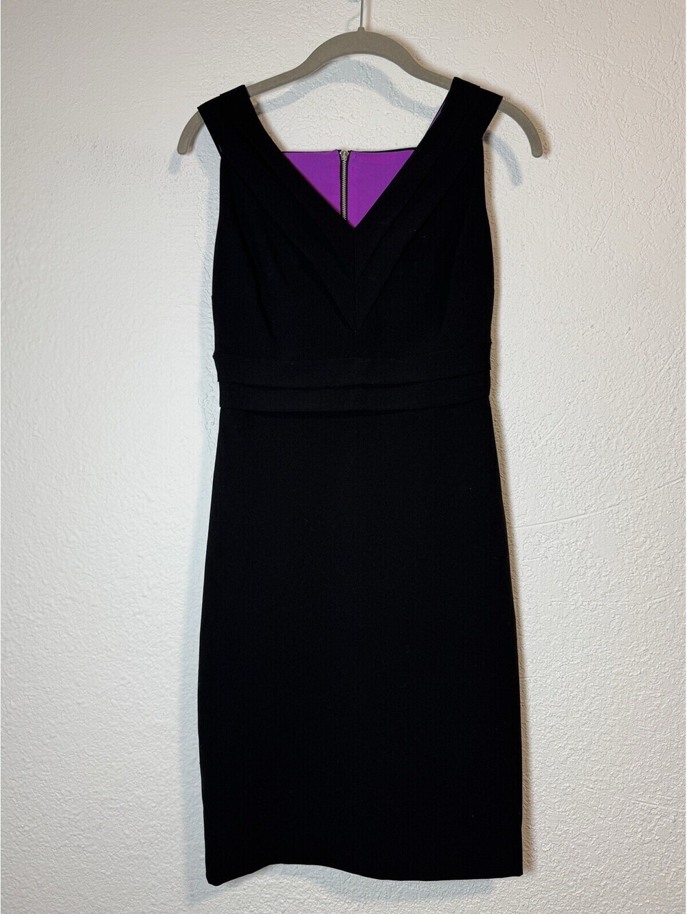 Marc By Marc Jacobs Perfect Black Dress With Purple Lining Plunge V